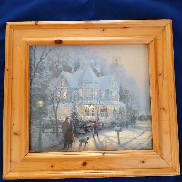 Winter Scene Custom Framed Picture 17x15.5” Landscape Wall Art - Picture 1 of 4